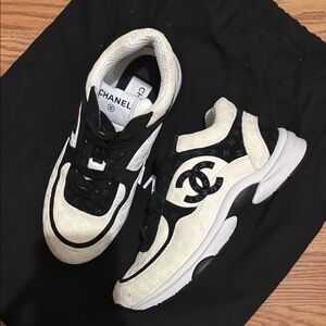 Chanel Black and White Sneakers
